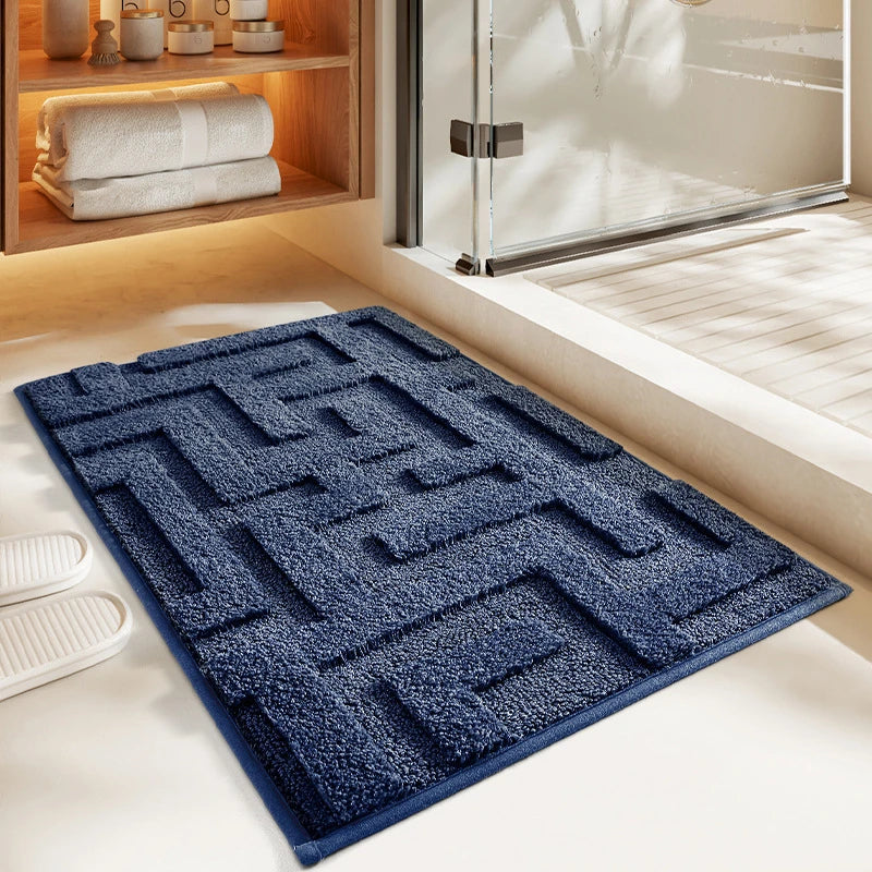 Triomphe Tapis antidérapant, tapis de dépoussiérage, tapis absorbant pour  salle de bain et toilettes, bleu 40